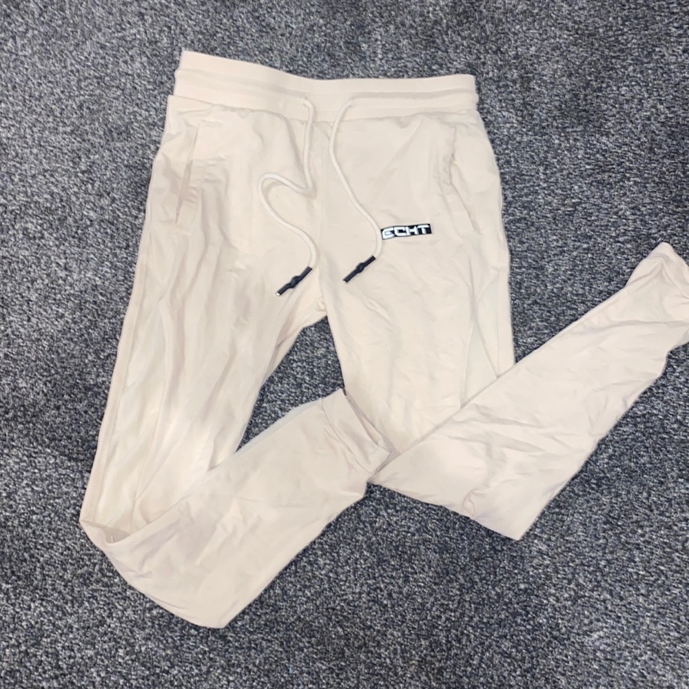 Tan joggers.